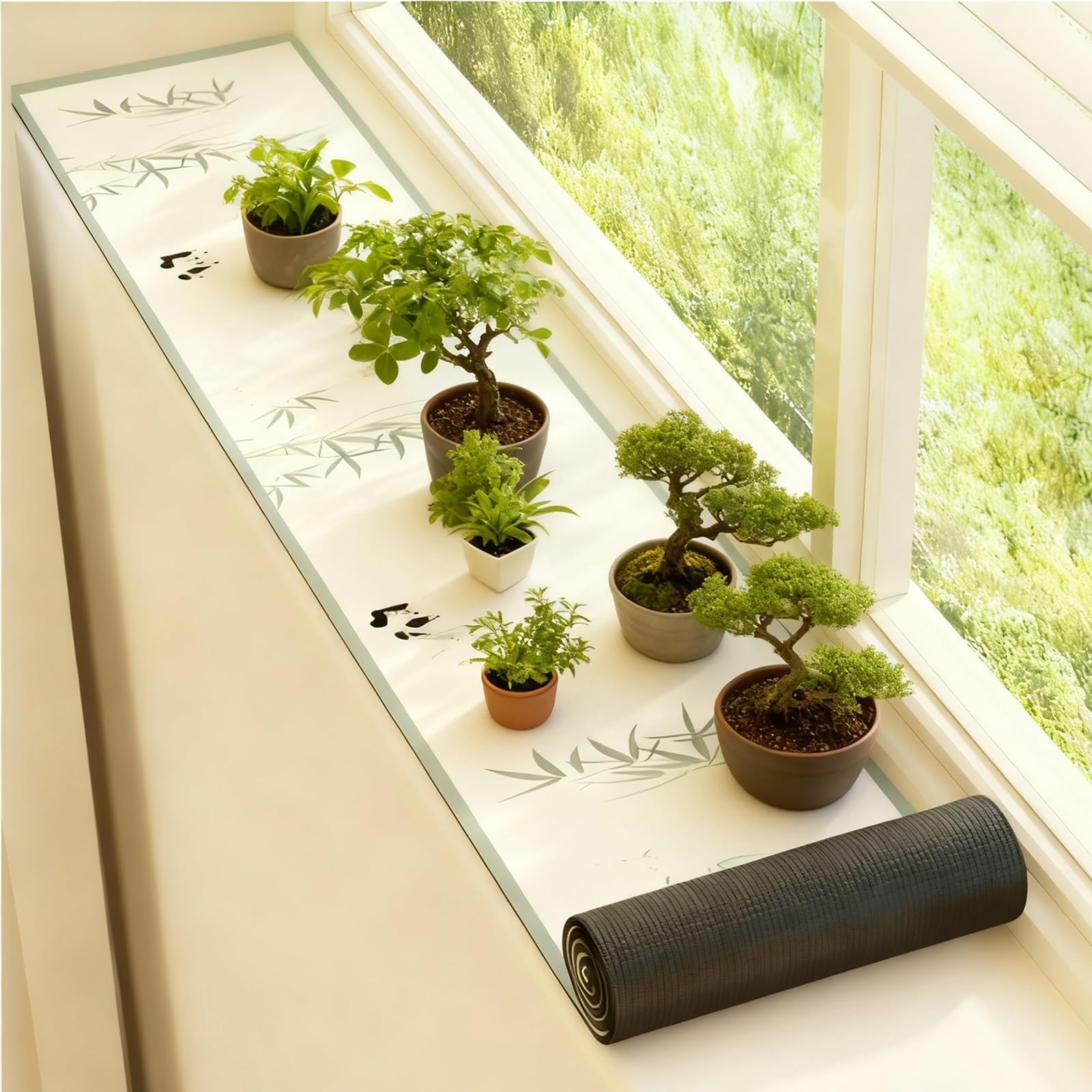 Tapis de rebord de fenêtre imperméable et découpable style 2 pour plantes (90x50cm)