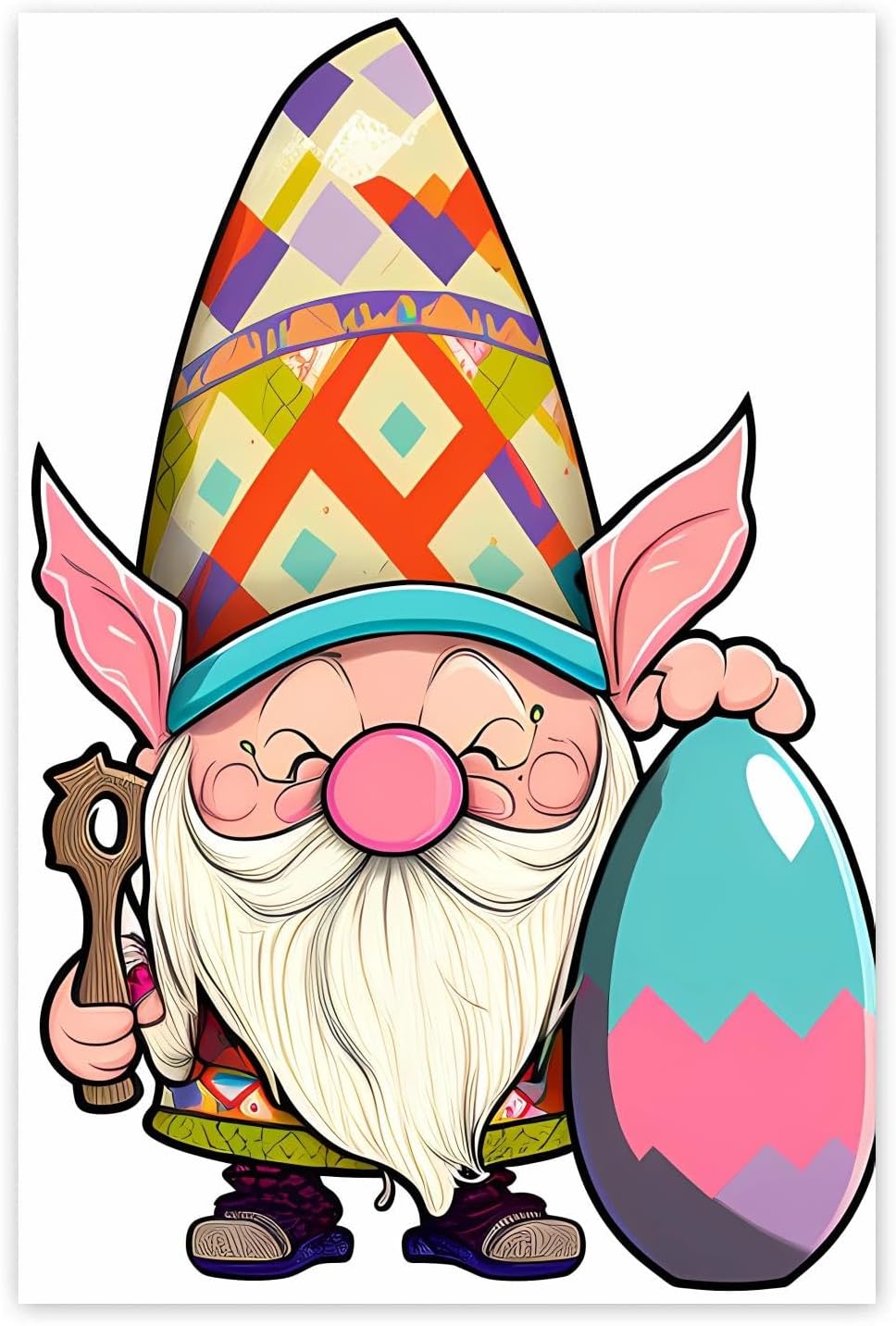 Worihut 5D DIY Diamond Painting by Number Kits Full Drilled Round Home Decor Painting Cross Stitch Embroidery Gnome for Adults 18x24 Inch