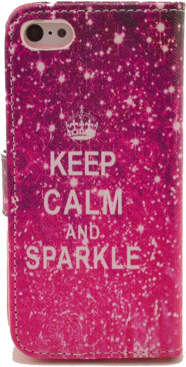 iPhone 5C Case, Speedtek Nebula Pattern Premium PU Leather Wallet Flip Protective Skin Case with Magnetic Closure for Apple iPhone 5C (2013) (Built-in Credit Card/ID Card Slot)