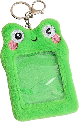 Miniatura 5 de Lindo soporte de tarjeta de fotos de felpa para almacenamiento de fotos de ídolos, bolsa de llavero colgante para tarjetas de juego, tarjetas