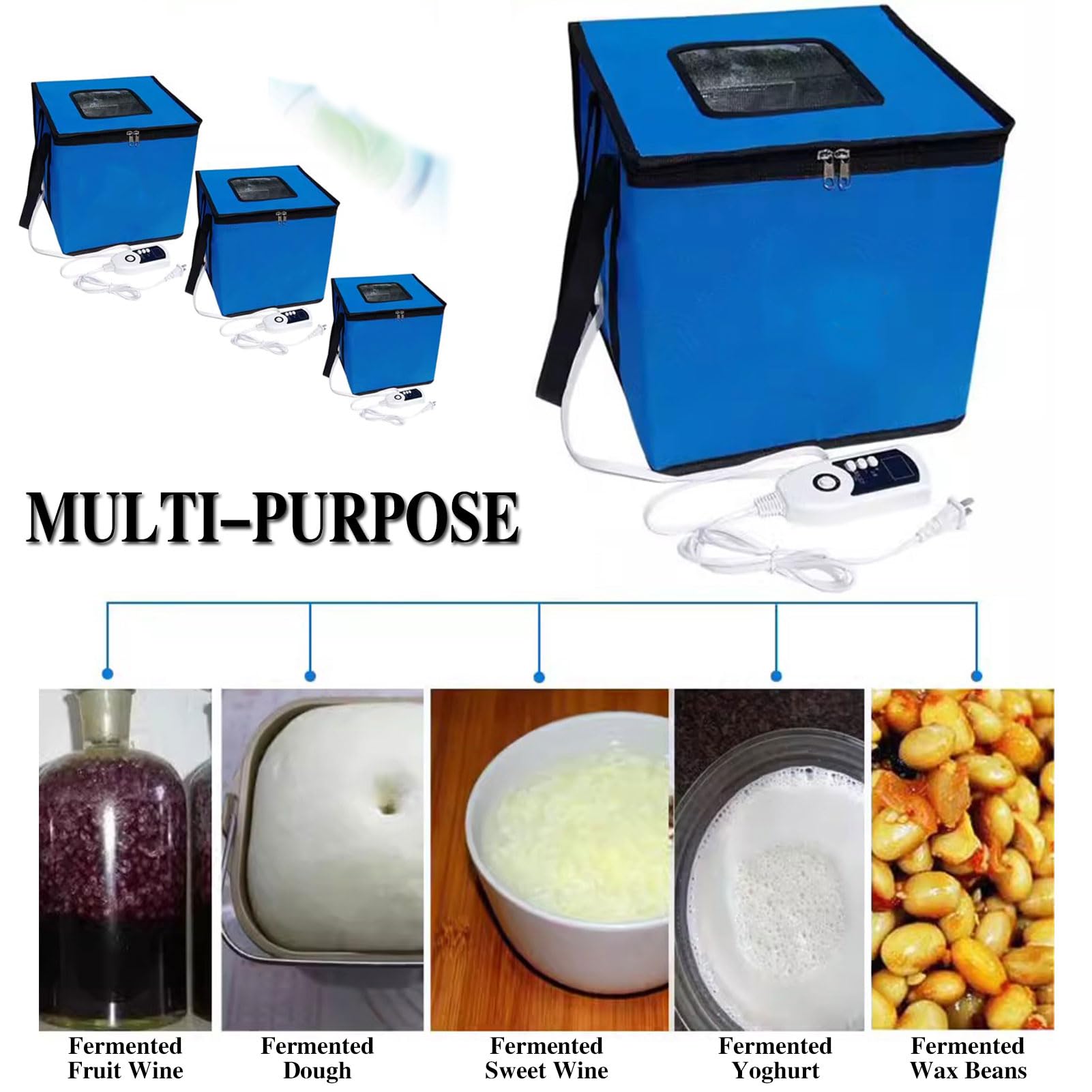 Prova di Piegatura, Scatola di Prova Versatile, Kit di Strumenti per La Preparazione del Pane A Lievitazione Naturale, con Riscaldatore, per Fare Pane, Yogurt, Natto