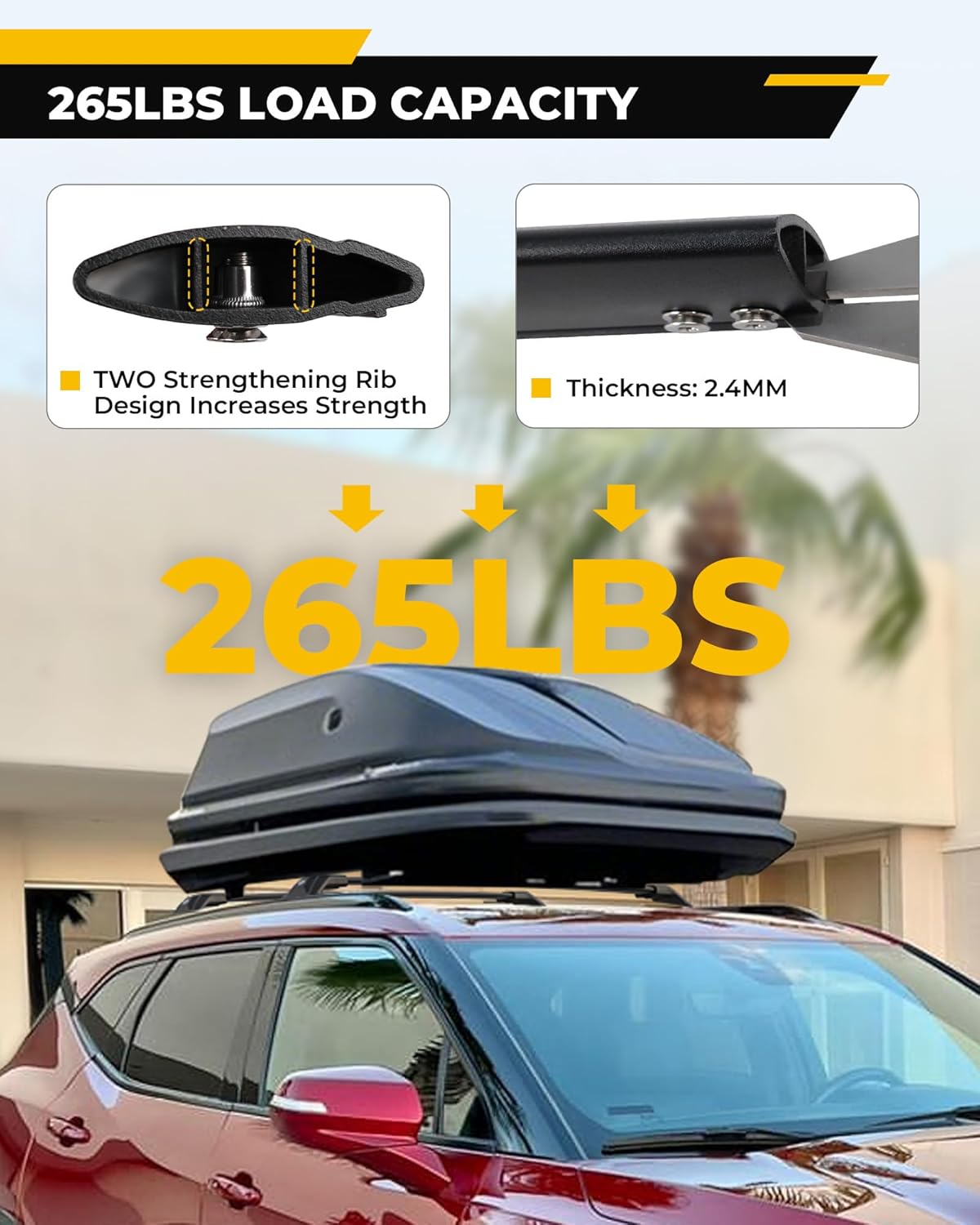 265LBS Lockable Cross Bars Roof Rack Fit for Chevy Chevrolet Blazer 2019-2026 (NOT for EV) Aluminum Crossbars Cargo Bar Luggage Baggage Carrier Rooftop Accessories, for Storage Bag Kayak Canoe Bike