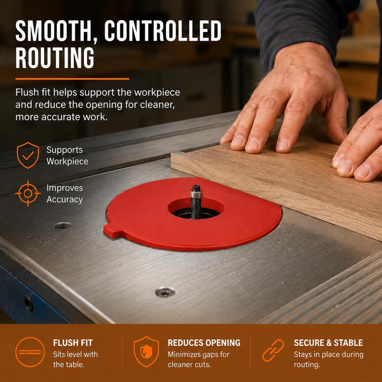 Half Inch Router Table Insert for Ryobi BT3000 BT3100 BT3090 Saw – Precision Fit Opening Reducer | Easy Friction-Fit Installation | Woodworking Table Saw Accessory