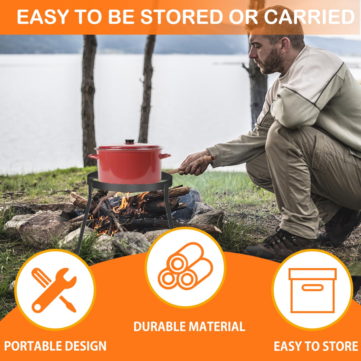 Campfire Grill Tripod for Cooking for Dutch Oven Camping Tripod for