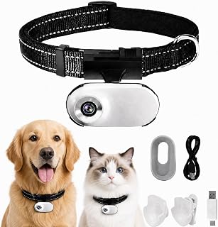 HD 1080P Cat POV Camera Collar with Video Record, Mini Small Sports Video Cameras, Body Cam Outdoor/Inoor No WiFi, Unique Pet Supplies Gift for pet Owners, Dog Moms, cat dads, Ideal Gift