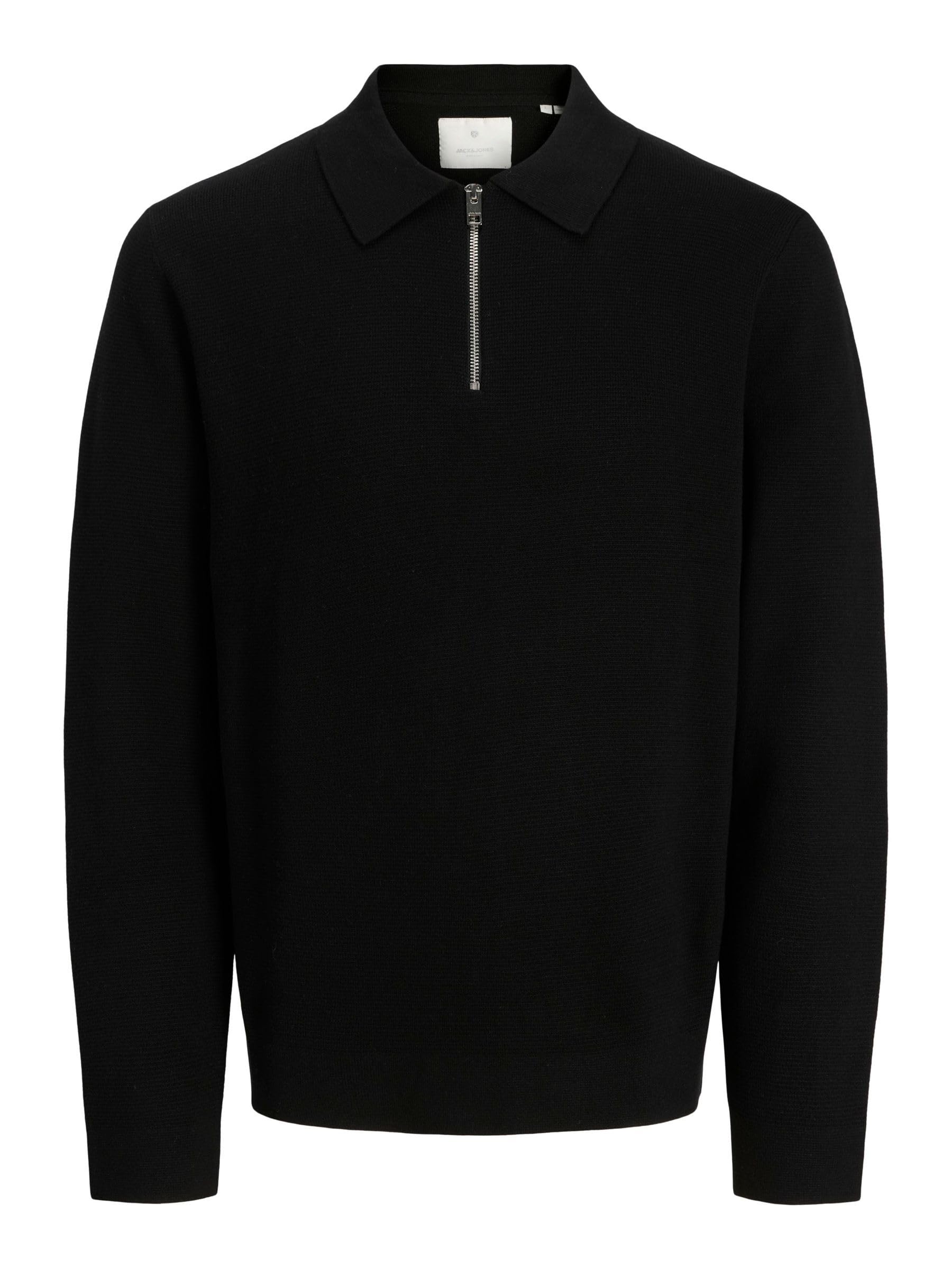 Jack & Jones Herren Schwarz Gestricktes Polo Gestricktes Polo