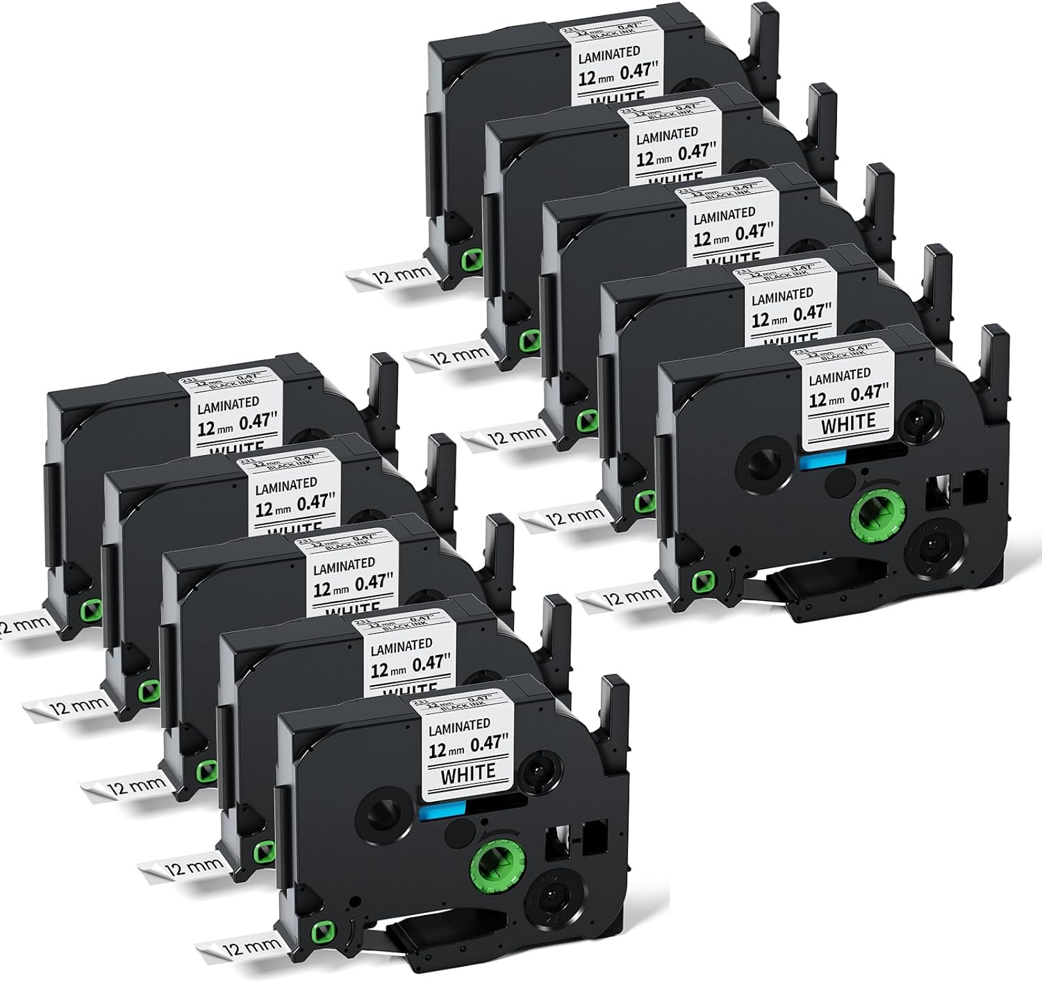 Labelife 10-Pack Label Maker Tape 12mm 0.47 Laminated White Replacement for Brother TZe-231 TZe231 TZe TZ Tape P Touch Label Tape, Compatible with Brother PT-D210 PT-D220 PT-H110 PT-D400 PT-D600