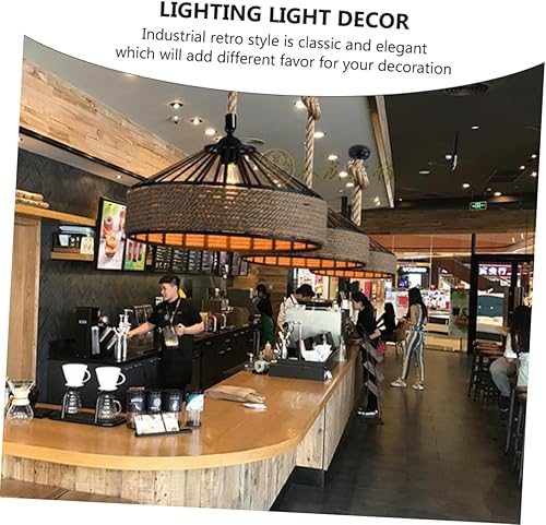 Miniatura 2 de NUOBESTY American Country - Lámpara de araña de cuerda fácil de instalar para restaurante, cafetería, bar