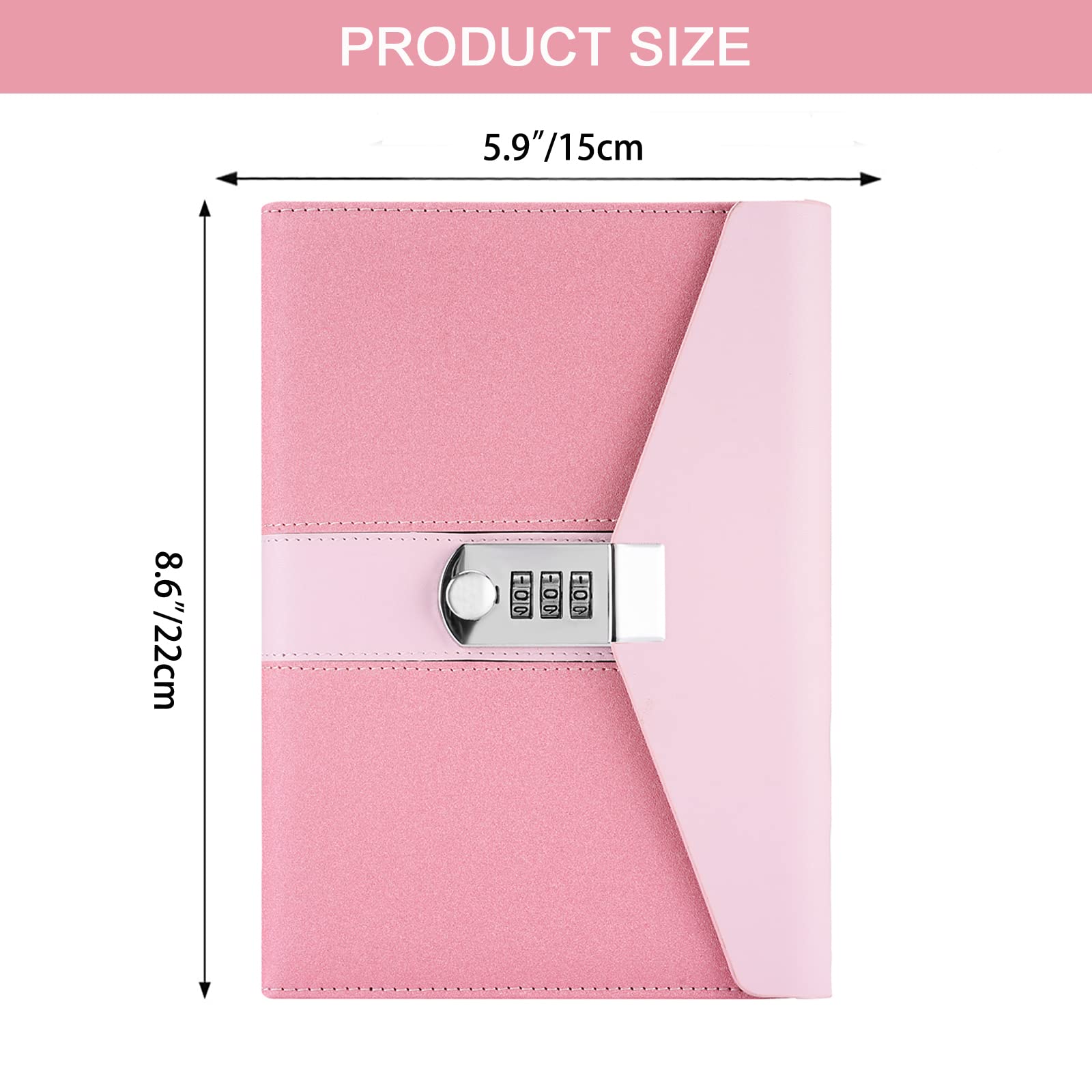 NectaRoy Notebook with Lock, A5 Business Lockable Diary, Locaked Travel Journal with Pen Holder&Card Slots - Image 2