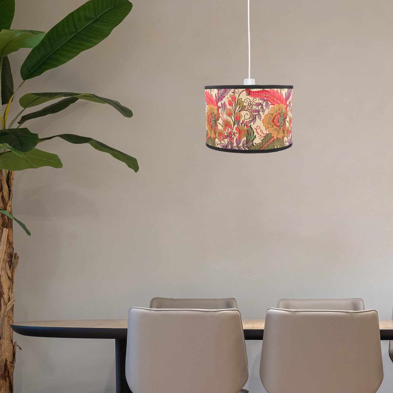 Paralume in Bambù Intrecciato per Lampada da Tavolo Struttura Stabile, Design Elegante e Stile Rustico, Adatto per Soggiorno e Camera da Letto