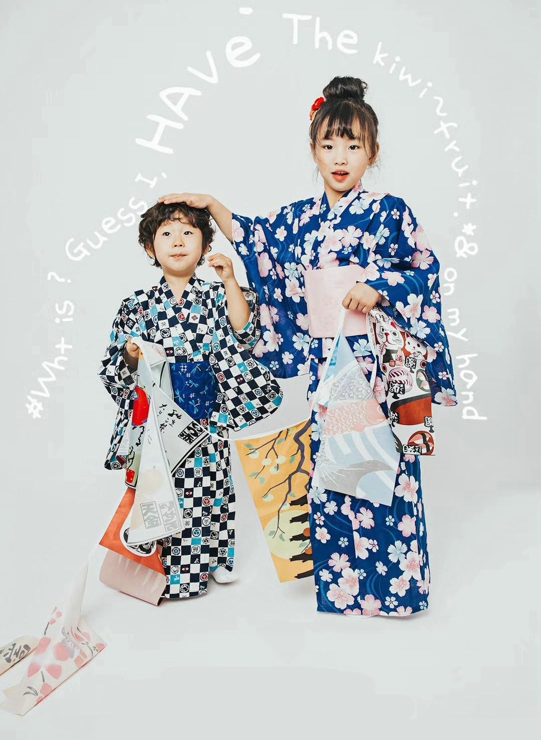 Women's Kids Girls 2-Pieces Set Floral Kimono Dress with Obi Cute Comfy Cotton Yukata Japanese Kimono Robe Costume Set - Image 4