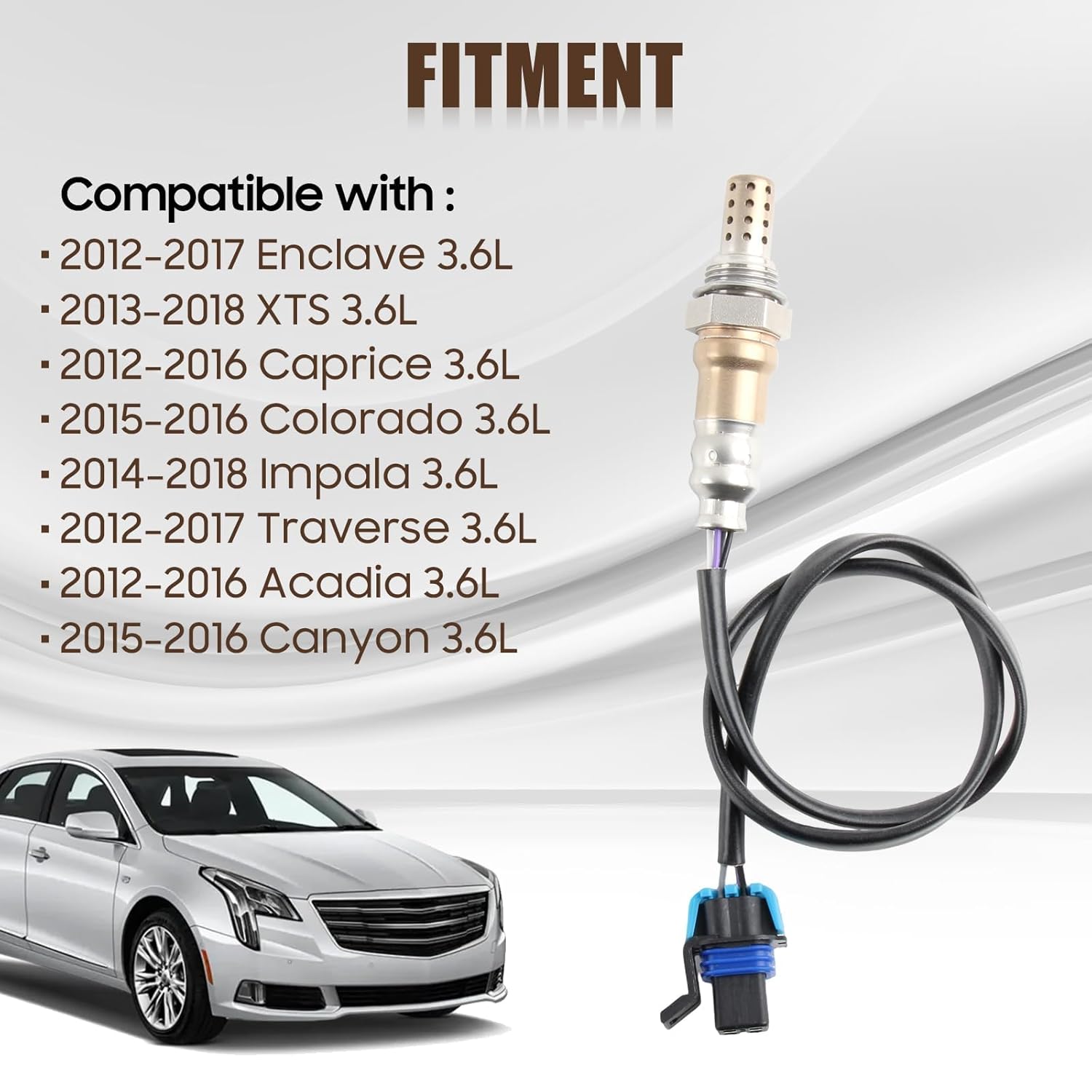 4Pcs Upstream and Downstream Oxygen O2 Sensor for 12-17 Enclave,13-18 XTS,12-16 Caprice,15-16 Colorado,14-18 Impala,12-17 Traverse,12-16 Acadia,15-16 Canyon 3.6L.OE#234-4566 234-4565