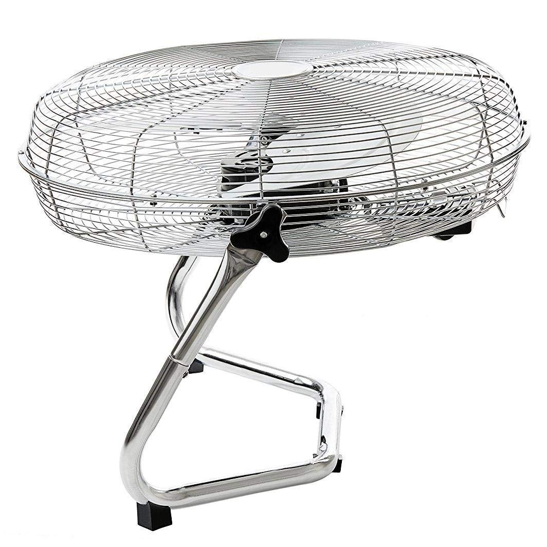 Oypla Ventilador de gimnasio autónomo eléctrico de 46 cm, cromo, 3 velocidades