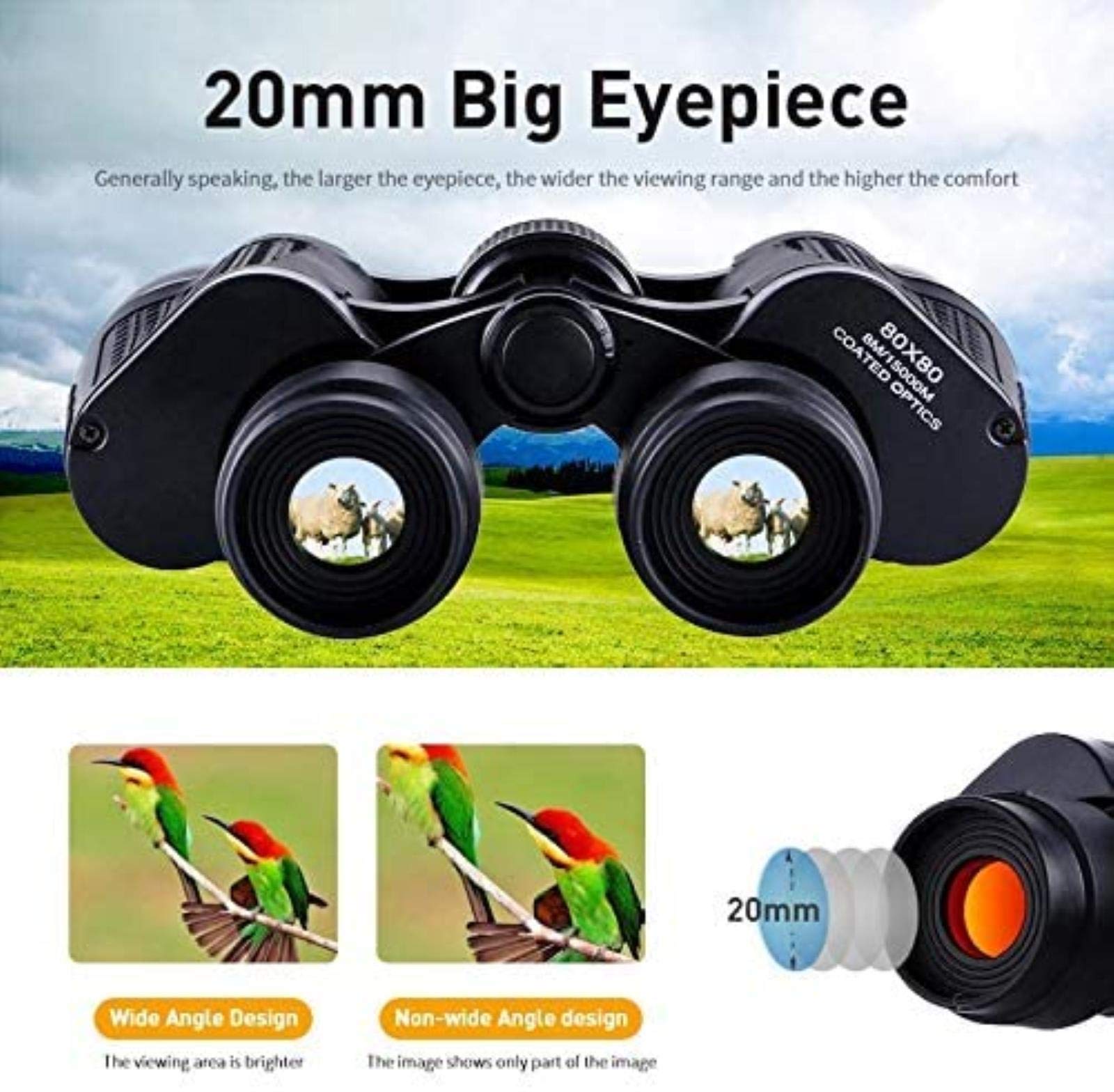 Télescope monoculaire Jumelles télescopiques Professionnelles Haute Puissance 80X80, Jumelles puissantes, Jumelles Longue portée pour Voyage, randonnée, Jumelles d'observation des Oiseaux