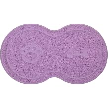 DM 8-Shaped Small Cat Litter Box Debris Catcher Mat, 18x10 Inches Purple