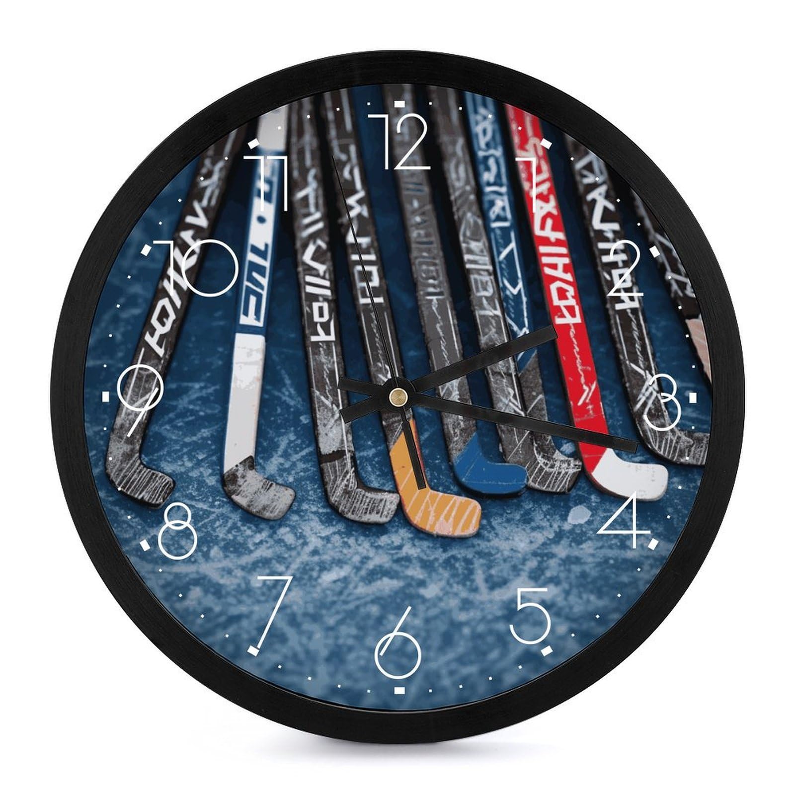 Grande horloge murale hockey sur glace pour décoration salon moderne