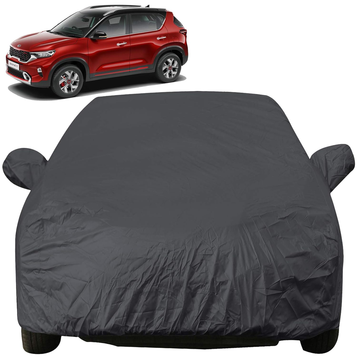 Autofact Car Body Cover with Mirror Pockets Compatible for Kia