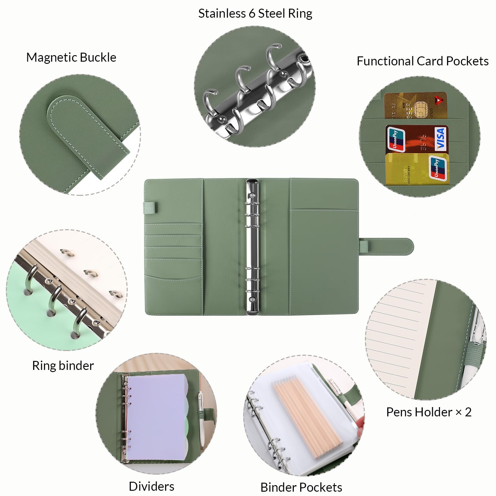 SKYDYE A5 6 Ring Binder, 135 Sheet Refill Paper - Image 3