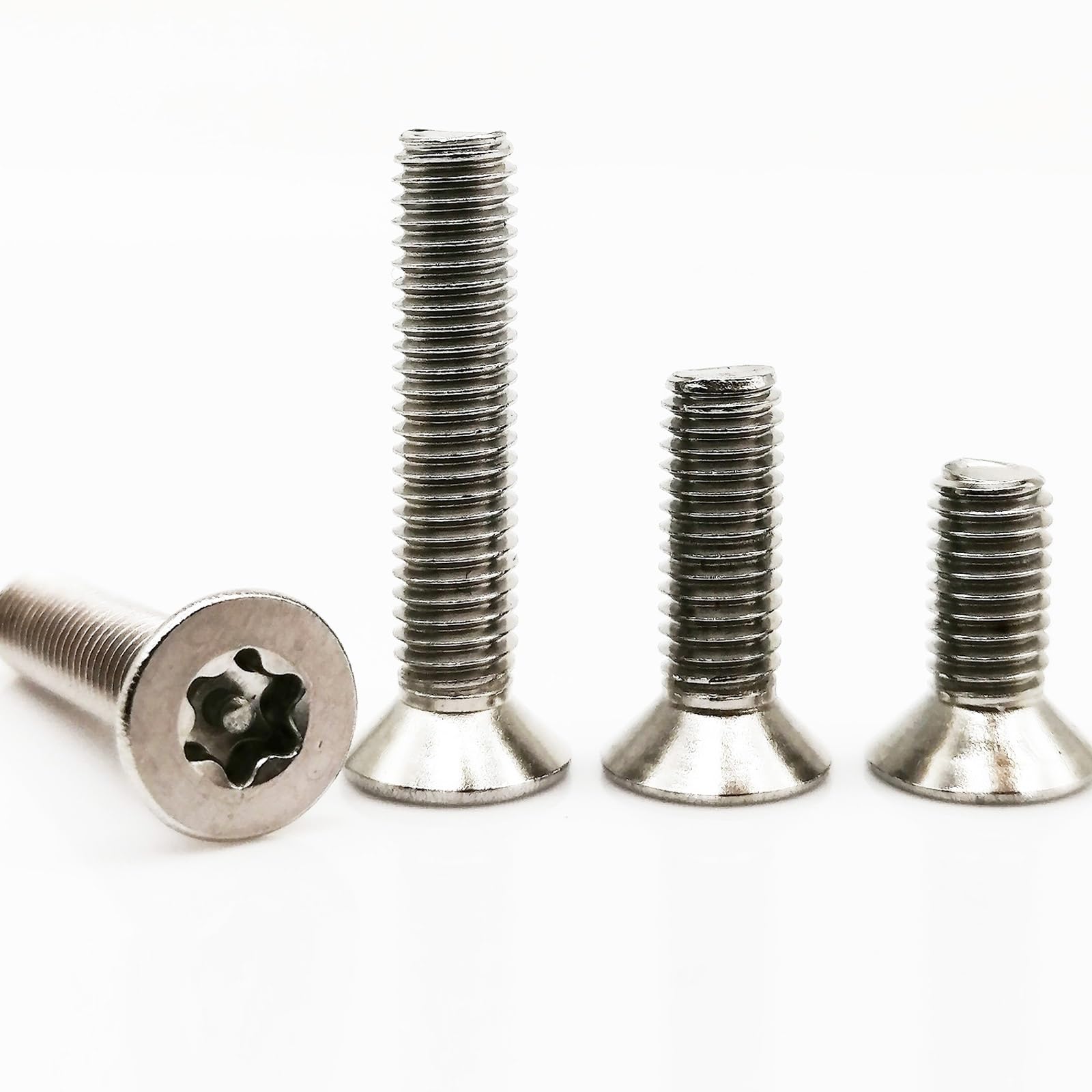 Tornillo autorroscante, 10/50 piezas M2.5 M3 M4 M5 M6 A2 304 de acero inoxidable Torx de seis lóbulos cabeza avellanada plana con pasador a prueba de manipulaciones (60 mm, 10 piezas M5)