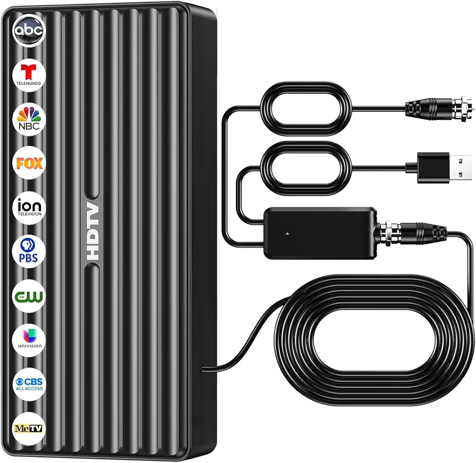 Antena de TV 2026 para Smart TV HD interna, antena de TV digital externa com alcance de 1000 milhas para canais locais gratuitos, suporta 8K/4K/1080P, cabo coaxial de 10 metros