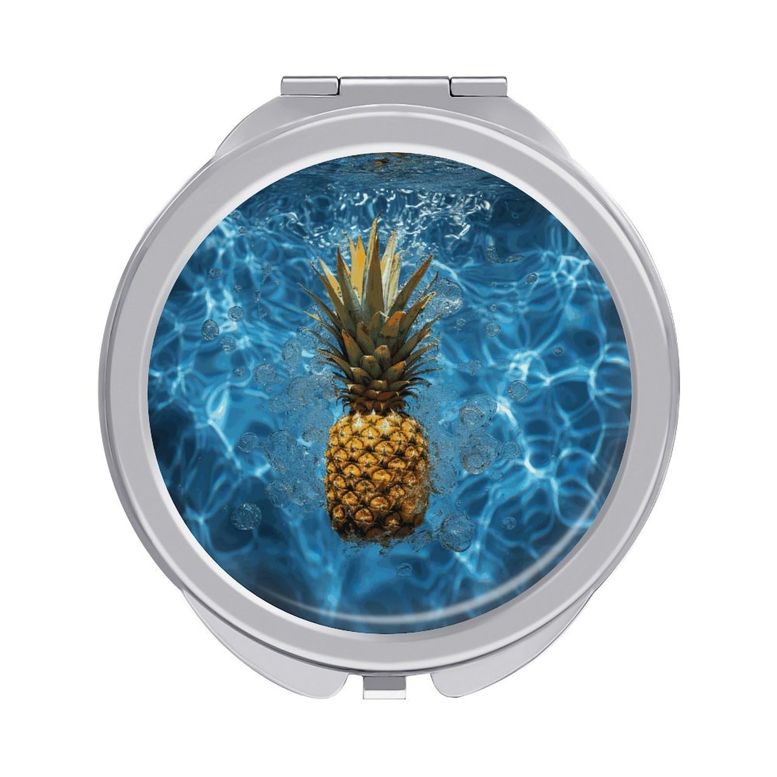 FekiLoot Pineapple in The Pool Travel Makeup Mirror 2 X /1 X Magnifying Slim Pocket Mirrors Compact for Purse Travel Makeup Mirrors for Pocket, Handbag, Purse Women Gift