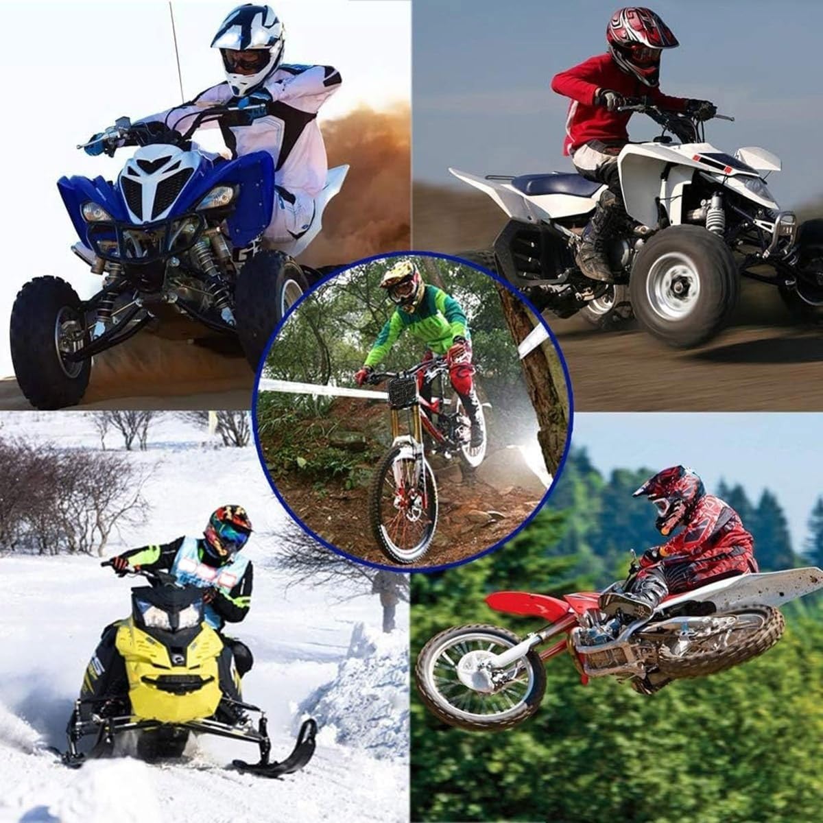 Комплект шлема Motocross Unisex Sport, мотоциклетный шлем с полным закрытием лица, для взрослых: спуск, эндуро, гонки, MTB, ATV, картинг, хуласк, MX, квадроциклы, дарт — защитный шлем (белый, L (56–57 см))