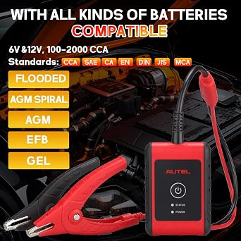 Autel MaxiBAS BT506 Car Battery Tester, Lite of BT508/BT608 Analyzer, 6v 12v 100-2000 CCA, Adaptive Conductance, Cranking Charging System Test, Work w/Autel Scanners & iOS/Android, Free Updates