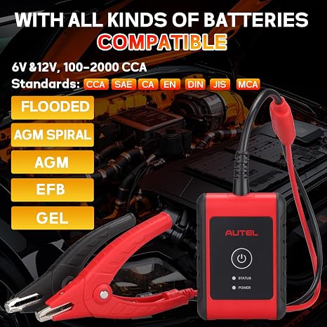 Autel MaxiBAS BT506 Car Battery Tester, Lite of BT508/BT608 Analyzer, 6v 12v 100-2000 CCA, Adaptive Conductance, Cranking Charging System Test, Work w/Autel Scanners & iOS/Android, Free Updates