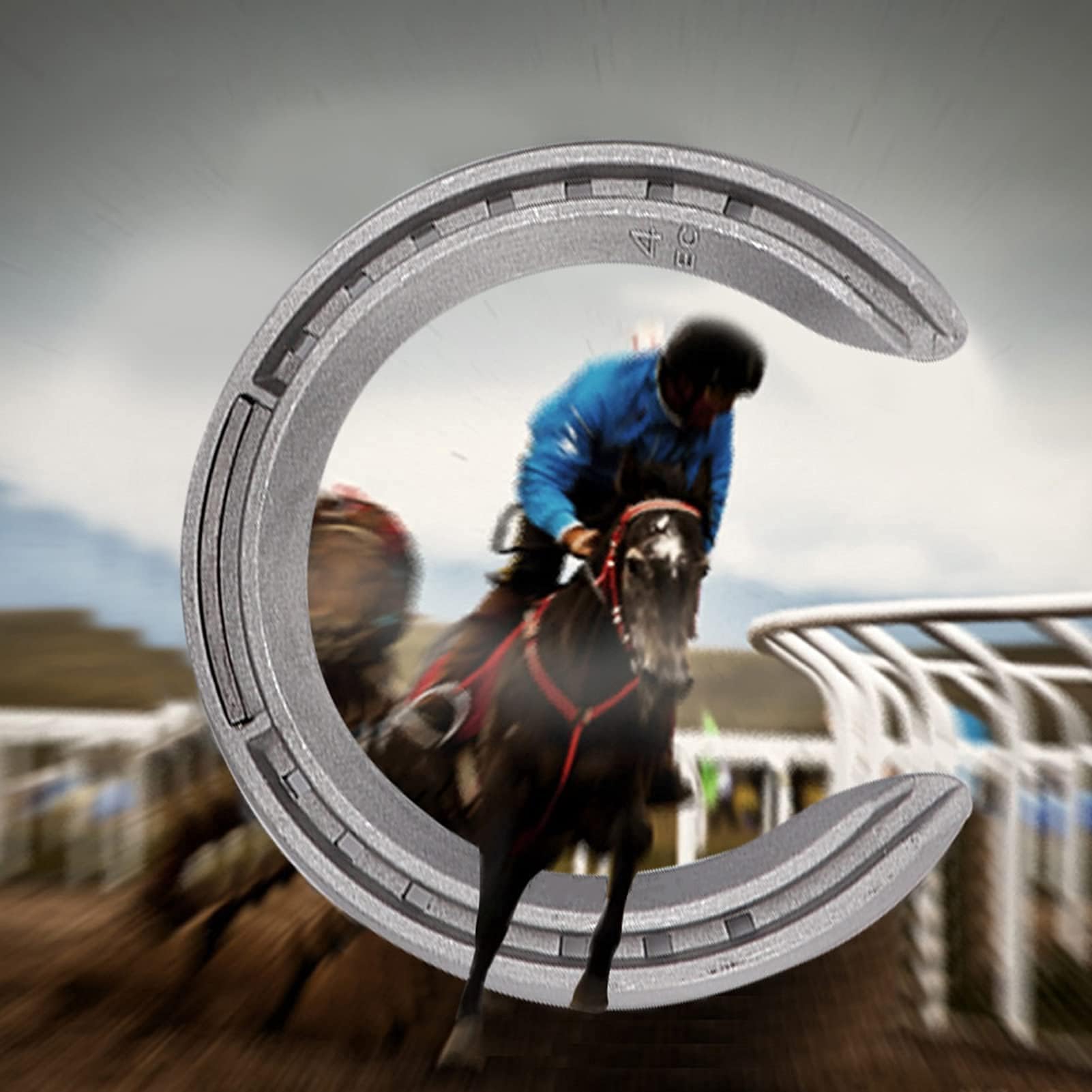 Zerodis Fer à Cheval en Alliage d'Aluminium, Kit de 4 Pièces, Antidérapant, Résistant à l'usure, pour Courses de Chevaux et Équitation