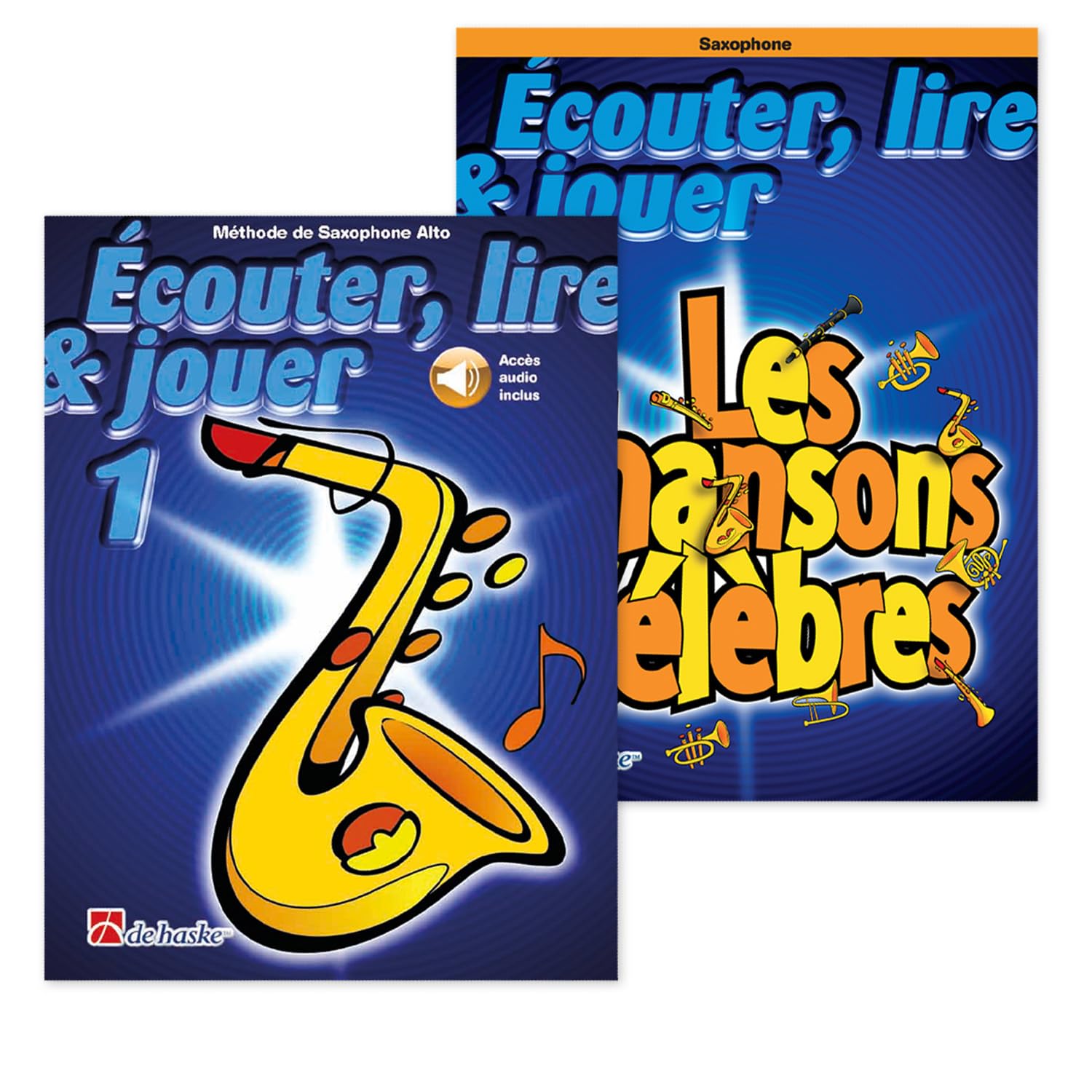 Écouter, Lire & Jouer 1 Saxophone Alto + Les Chansons Célèbres + Chiffon en Microfibre | ISBN 9789043161794 + 9789043107341 | Jean Castelain | De Haske avec Accès Audio Inclus