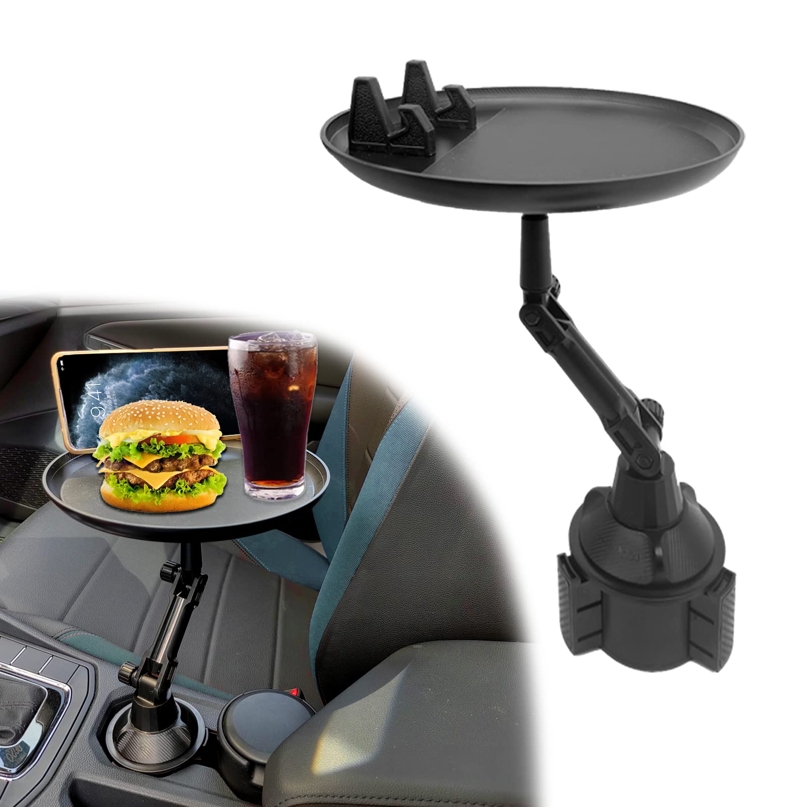 Car Cup Tray, Essential Accessories for Road Travel Perfectly Fit The Vast Majority of Vehicle Interior, Cup Tray Can Be Placed Smoothly Food, Mobile Phone etc, Do not Have to Worry About Falling