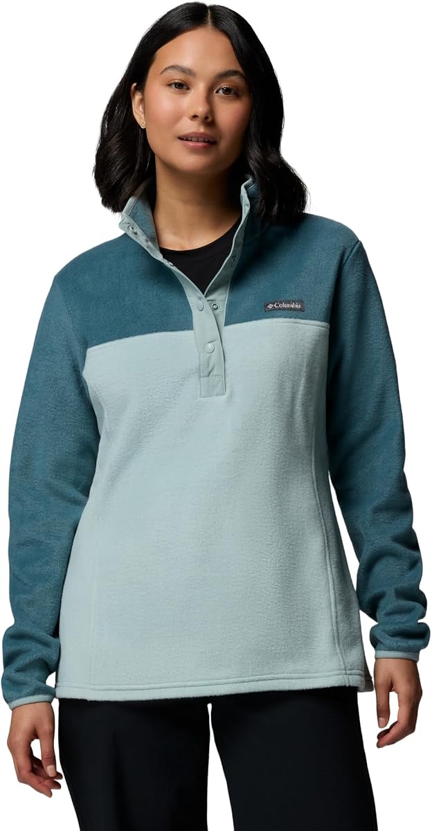 Chaqueta polar Benton Springs Half Snap II para mujer, piedra oscura/canoa/azul vintage, 3X