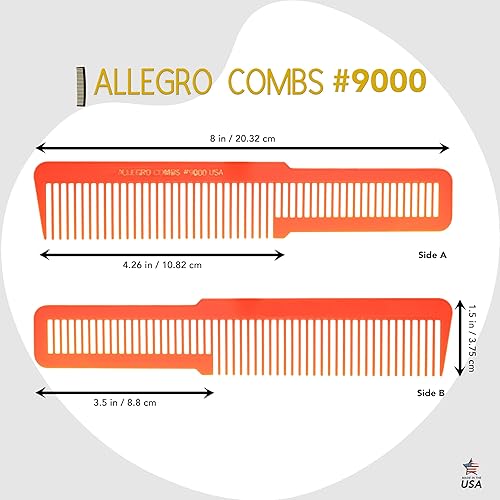 Miniatura 2 de Allegro Combs 9000 Clipper Blending Cutting Wide Teeth Hair Comb For Fading Barberos Hairstylist Men Women Shower Comb Shampoo Styling 2 piezas