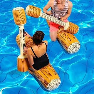 2 Pcs Set Inflatable Floating Row Battle Logs Water Toys,Interesting Floating Bed Pool Lounger Giant Floats Ride Boat Raf...