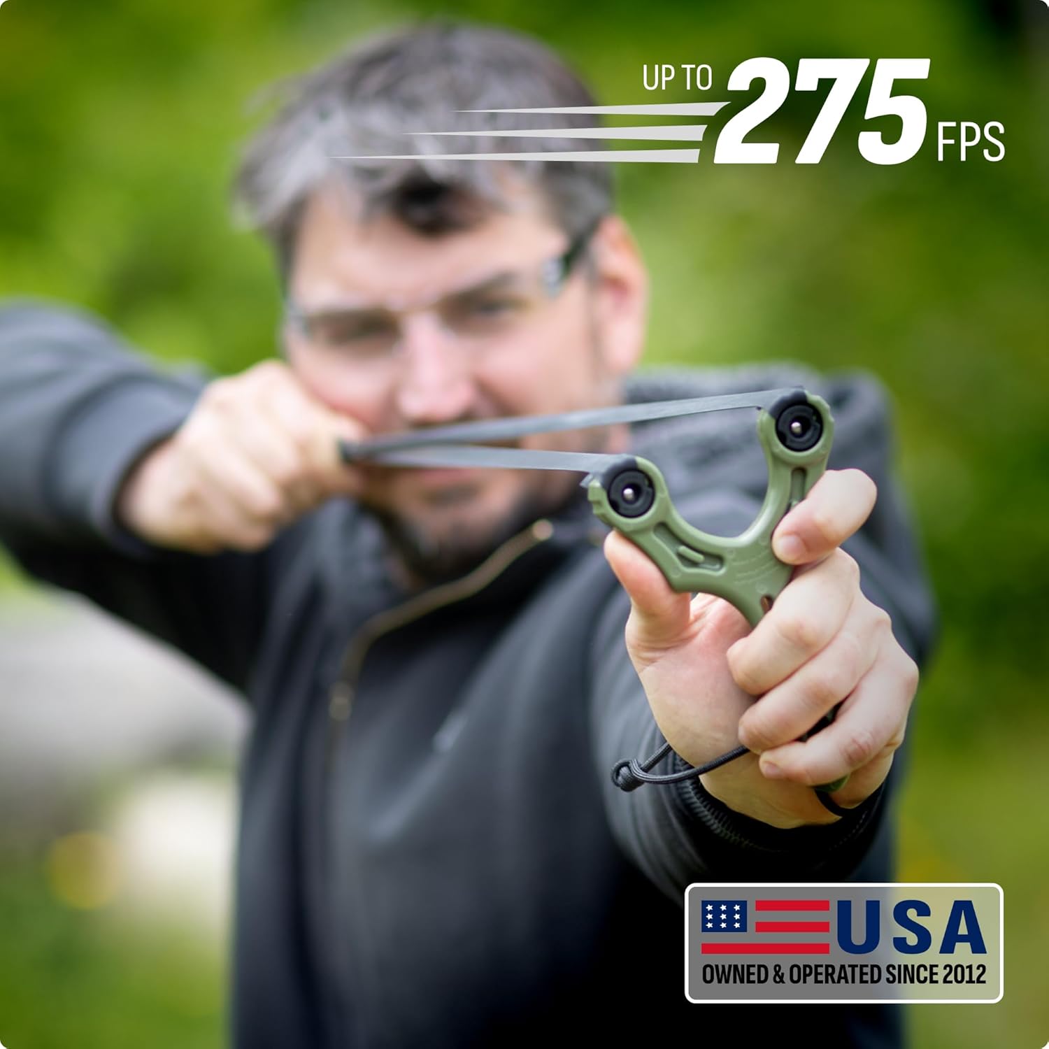 SimpleShot Axiom Ocularis Slingshot with Clay Ammo, Target, and Two Bands for Professional Hunting Target Marksmanship Shooting