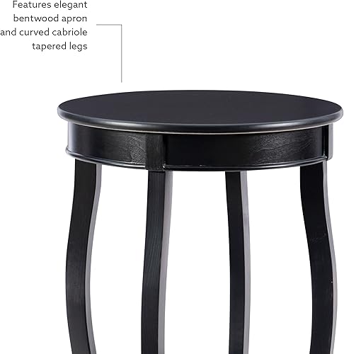 Miniatura 24 de Powell Furniture Mesa redonda con estante, color negro