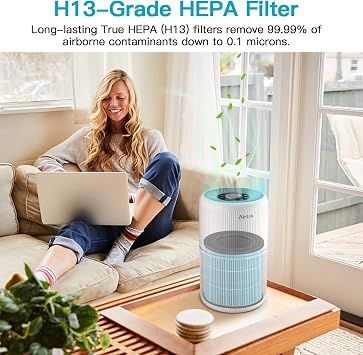 Airtok H13 HEPA Filter Replacement, High-Efficiency Activated Carbon, Suitable For The AP0601 Air Purifier, Removes Pollens, Dust, Pet Dander & Other Allergens