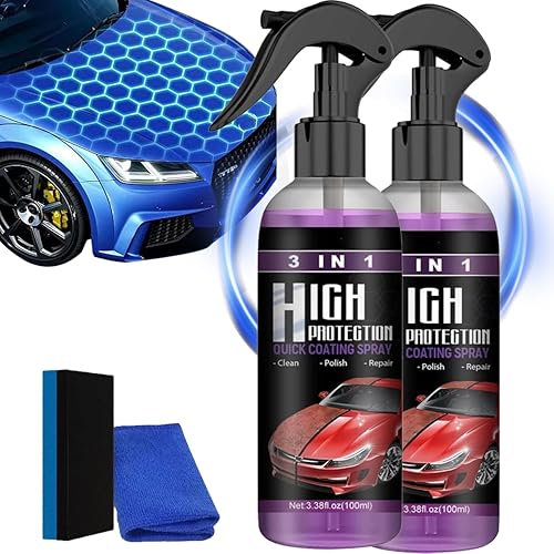 Asorder - Cera de coche multifuncional 3 en 1 agente renovador de revestimiento de cerámica, Nano alta protección de limpieza rápida en aerosol de