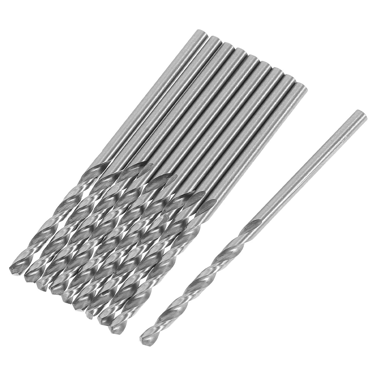 10pcs High Speed Steel Mini Drill Bits Precision Spiral Drill Bits | Silver Finish, Compact Design for Tight Spaces, Wear Resistant Build for Crafting and Home Repairs