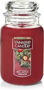Yankee Candle Apple Wreath Scented Classic 22oz Large Jar Single Wick Candle Over 110 Hours of Burn Time | Holiday Gifts for All