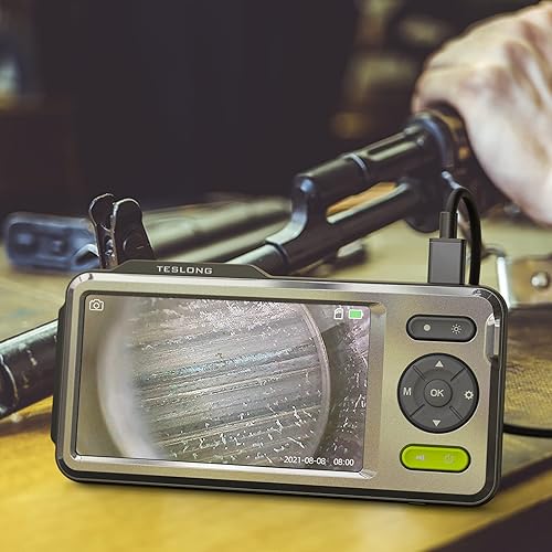 Miniatura 7 de Teslong Boroscopio de rifle con monitor de 5 pulgadas, cámara de inspección de cañón, sistema de limpieza visual de armas, se adapta a calibre .20 y