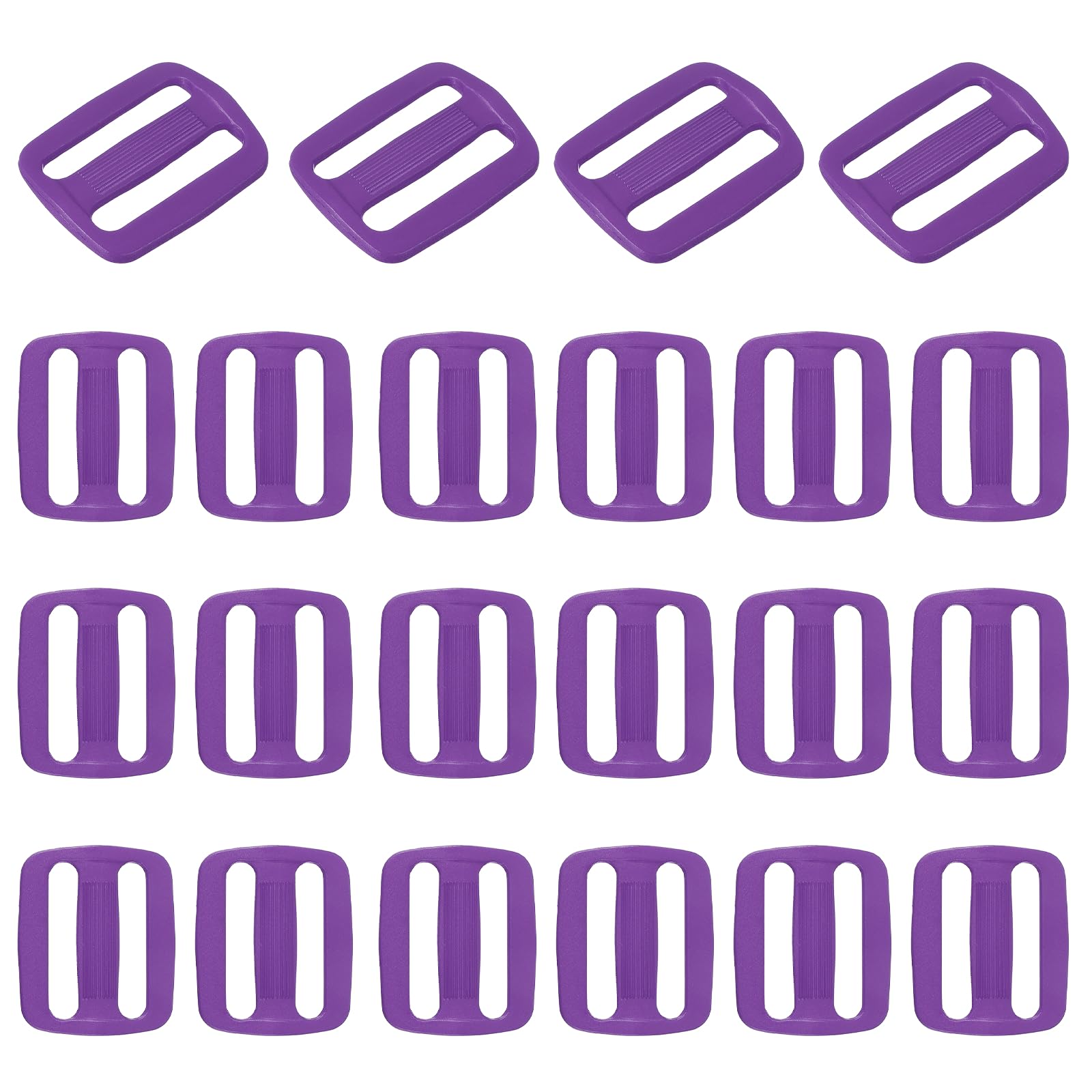 sourcing map 22 Pcs Tri-Glide Slider, 3/4 Inch Triglides Slider Buckle for Backpack, Purple