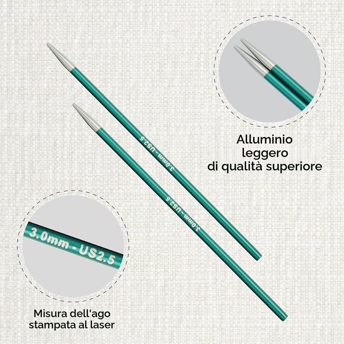 KnitPro KP47528 PERNI per maglieria: Circolare: Intercambiabile: Speciale: ZING: 3.00MM, Assortito, 3mm