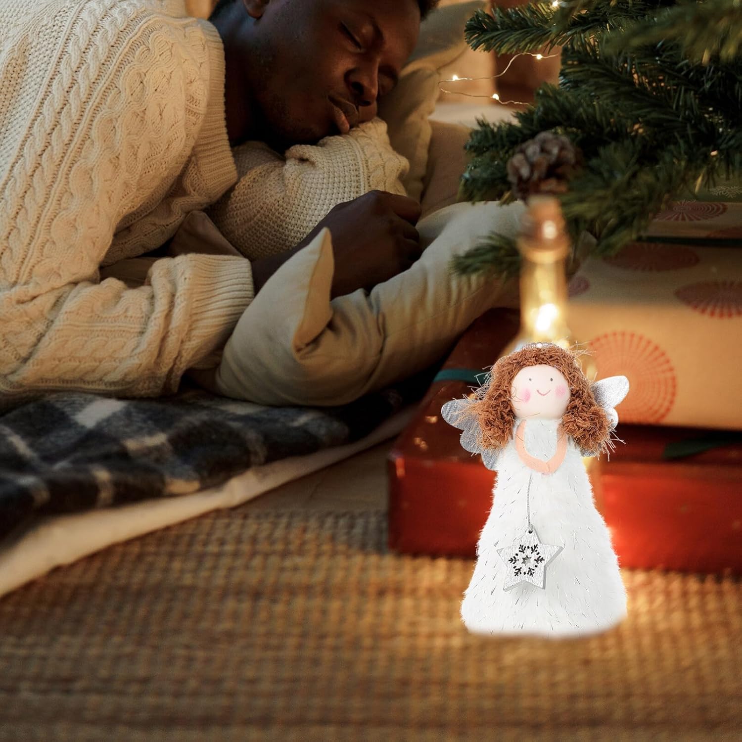 ABOOFAN Tree Decor 1pc Christmas Decorations Table Top Decor Girly Decor Fireplace Decor Christmas Tree Topper Ornaments Angel Christmas Tree Topper Angel Christmas Treetop Decoration - Image 8