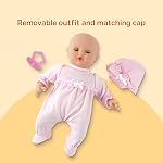 Melissa & Doug Mine to Love Jenna 12" Baby Doll with Moving Eyes, Thumb & Pacifier Sucking Action, Doll Clothes & Accessories, Toddler Toys for Girls & Boys Ages 18 Mo+