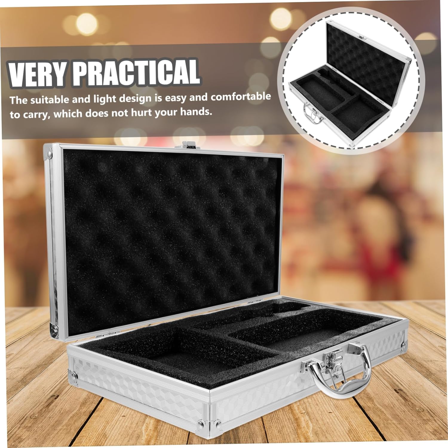 Portable Microphone Case Multi Use Sound Card Box with Sponge Inner for Mic Protection Lightweight Design for Easy Carrying Storage for Singers and Performers