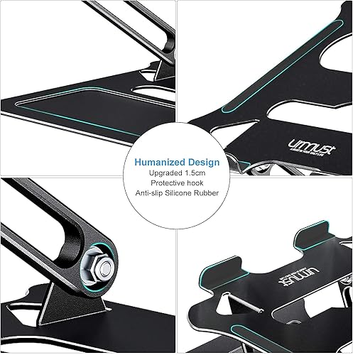 Miniatura 6 de Urmust Soporte ergonómico ajustable para computadora portátil (negro) Soporte ergonómico ajustable para computadora portátil (oro rosa)