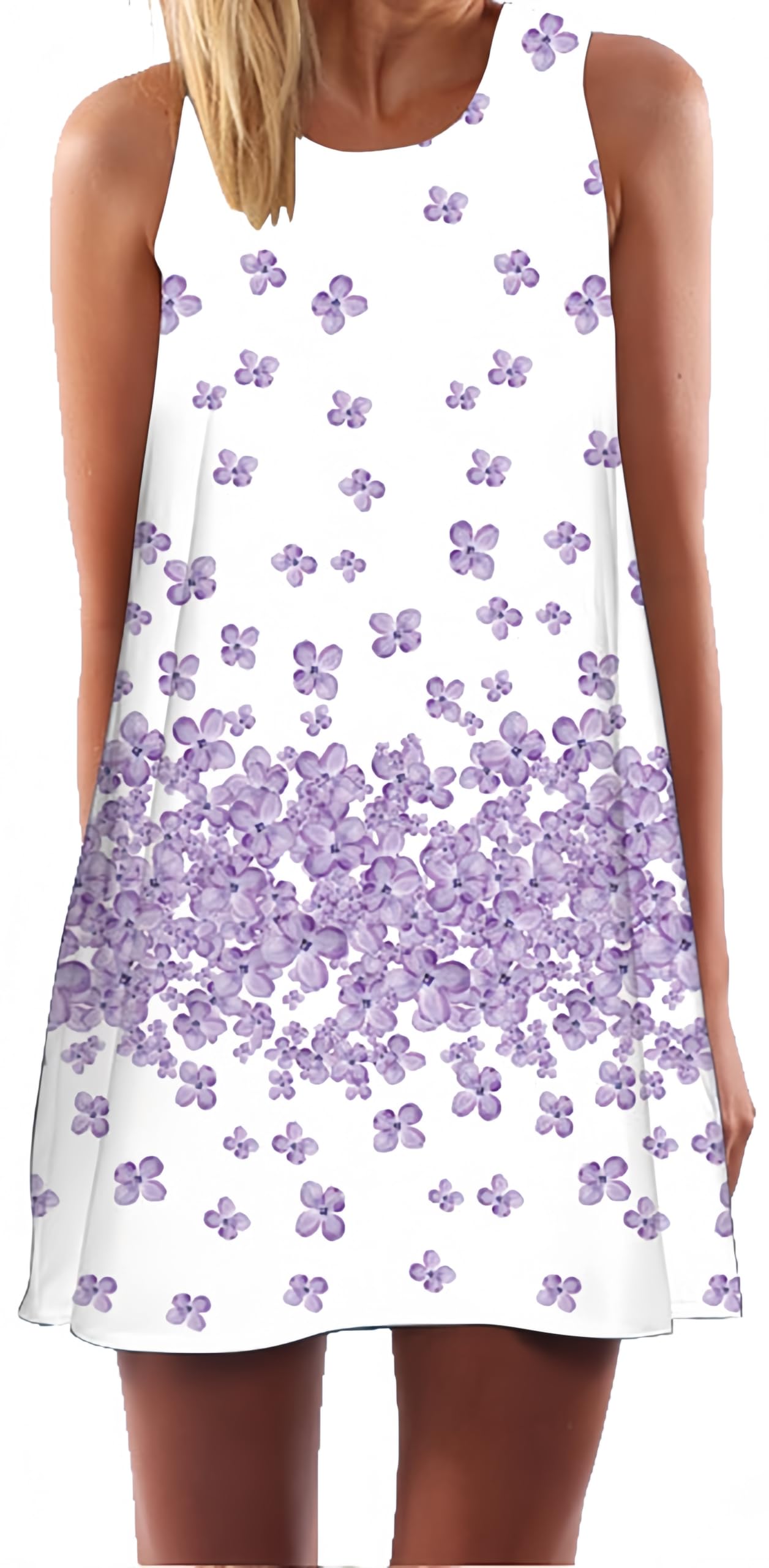 Ocean Plus Donna Fenicottero Copricostume Triangolo Abiti Senza Maniche Fogliame Casual Top Vestito Estivo Miniabito Vestito Spiaggia