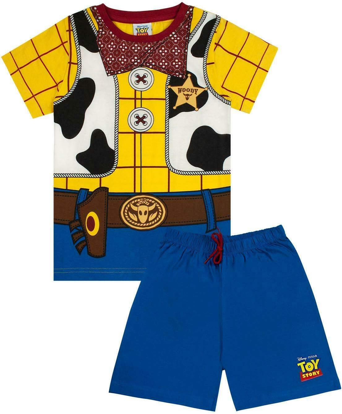 Disney Pixar Toy Story Woody Costume Boy's Short Pyjamas, 7-8 Years, Multicoloured