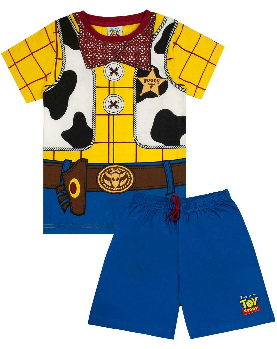 Disney Pixar Toy Story Woody Costume Boy's Short Pyjamas, 7-8 Years, Multicoloured